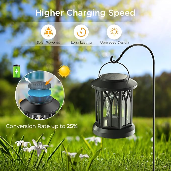 WdtPro Solar Lanterns Outdoor Waterproof, Upgraded Bright Hanging Solar Lights - Image 5