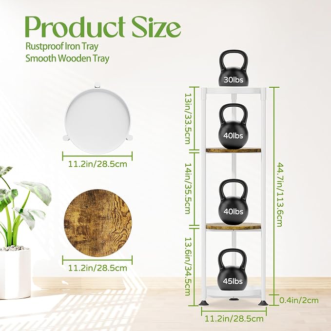 iDavosic.ly 4 Tier Corner Plant Stand Indoor, 45 Inch Tall Vertical Metal - Image 2