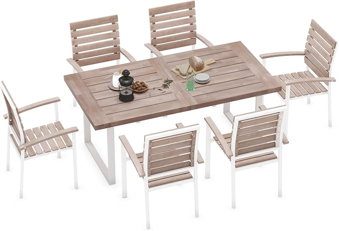 WiberWi 7 Piece Outdoor Dining Set - Image 8