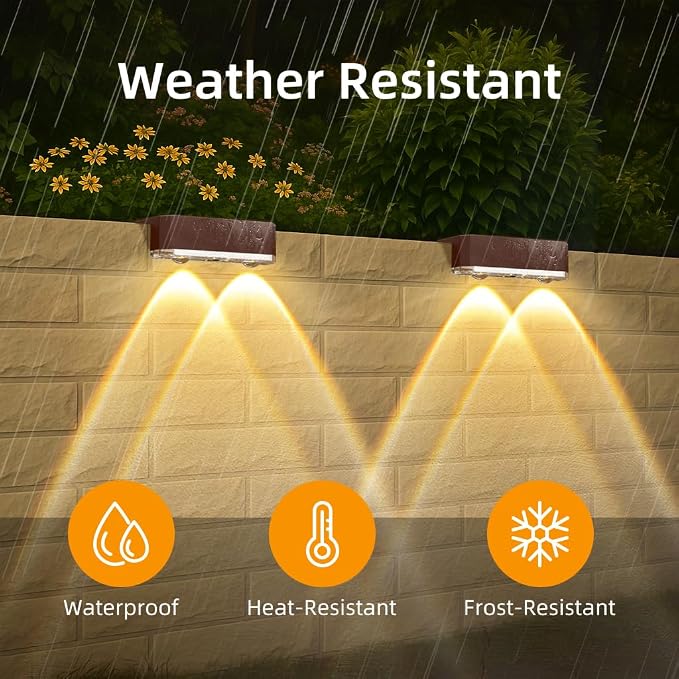 Peasur Solar Fence Lights Outdoor, 12 Pack Step Light Solar Powered, Waterproof - Image 4