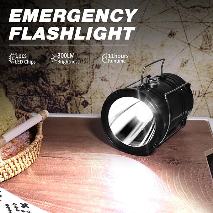 DIBMS 2-Pack Solar Camping Lantern, Collapsible LED Solar USB Rechargeable - Image 3