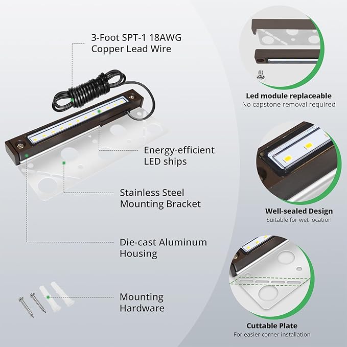GKOLED 6.8 Inch LED Low Voltage Outdoor Hardscape Light, Light Module - Image 5