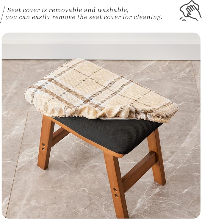 Foot Stool, Bamboo Small Sofa Foot Rest Under Desk, Extra Seating - Image 5