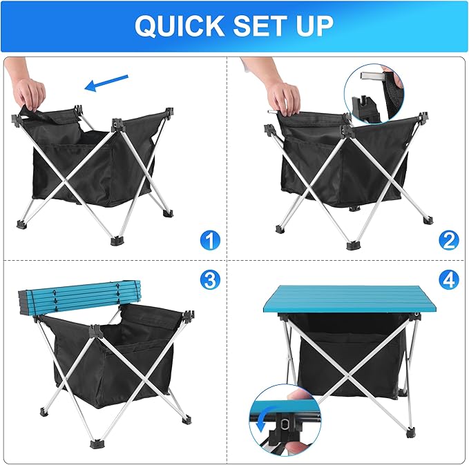 Grope Portable Camping Table Ultralight Aluminum Camp Table - Image 4
