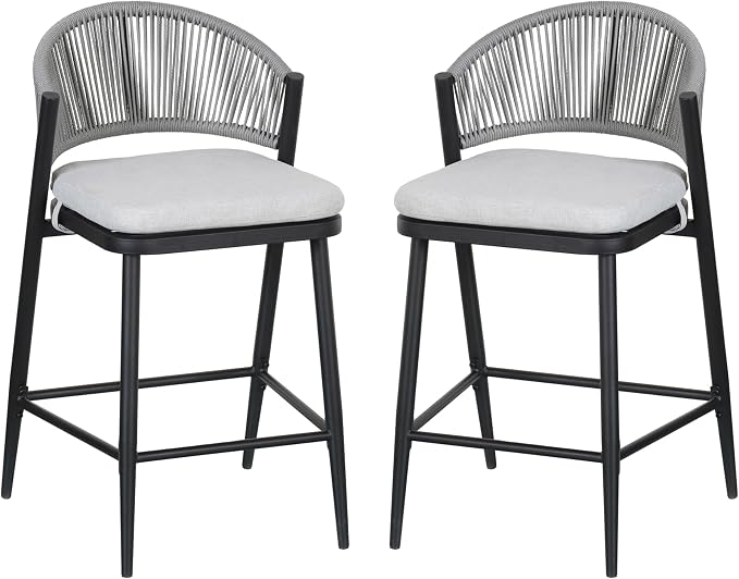 Christopher Knight Home Hearth 26.00" H Patio Barstools Set of 2, Woven Wicker - Image 5