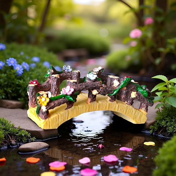 Kai Dream Fairy Garden Bridge, Miniature Resin Bridge Figurine, 3.6 * 2 * 1.5 - Image 3
