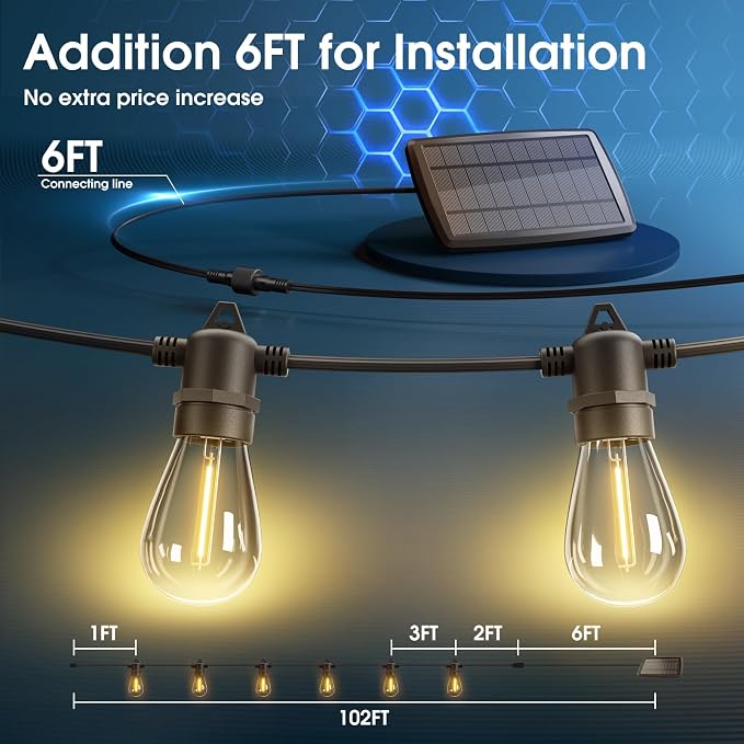 KYY 102FT Solar String Lights Outdoor - Image 7