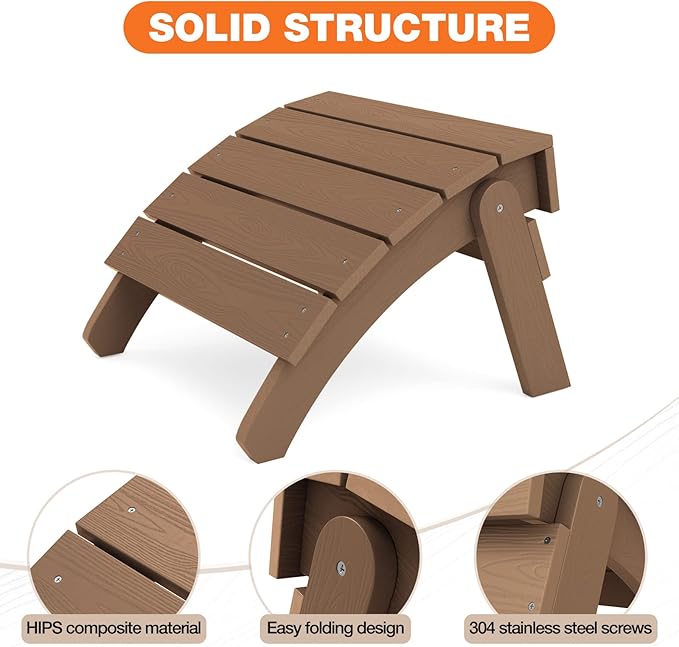 YEFU Adirondack Ottoman, Patio Foot Rest, Adirondack Foot Rest - Image 4