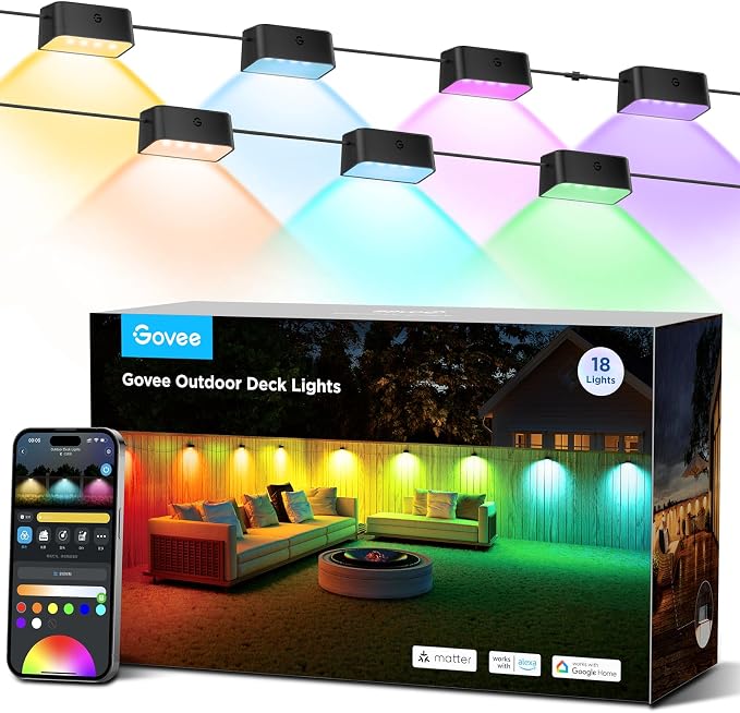Govee Outdoor Deck Lights, Smart WiFi Outdoor Lights Work by Govee