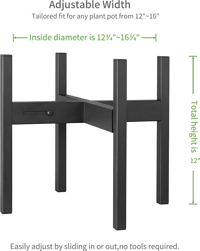 FaithLand Plant Stand, Adjustable Size Fits 12 13 14 15 16 Inches Large Plant - Image 2