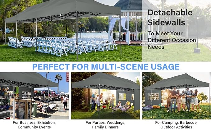 COBIZI 10x30 Pop up Canopy Tent Heavy Duty Without Sidewalls, Easy Set-up - Image 8