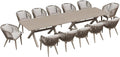 PURPLE LEAF 14 Pieces Patio Dining Set Wicker Outdoor Furniture Rectangular by PURPLELEAF