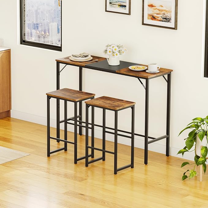 HOOBRO Bar Table, 47.1" Rectangular Pub Table, Tall Counter Height, Long Bar - Image 8