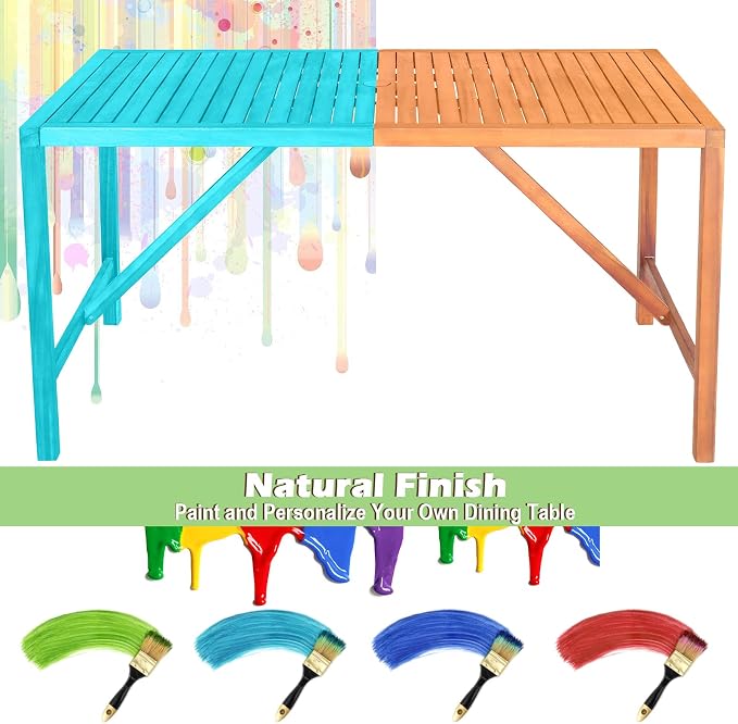 Tangkula 55" Acacia Wood Outdoor Dining Table - Image 6