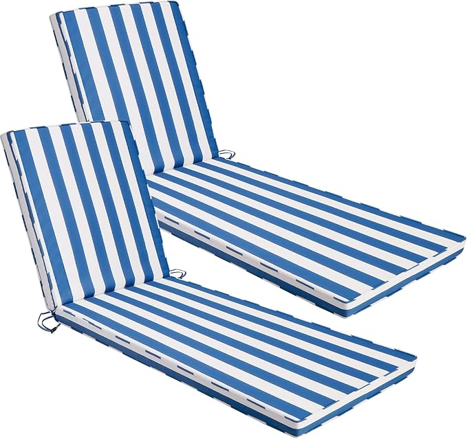 Outdoor Chaise Lounge Cushions for Patio, Waterproof Replacement Seat Pads for by Iheqard