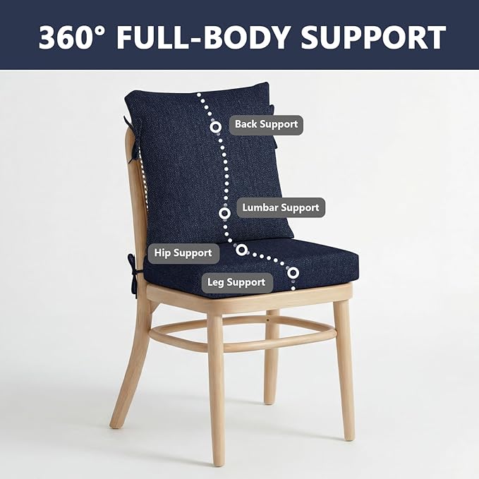 Goodgoods 20 x 42 Outdoor Patio Chair Cushion 2-Pack, 1000+Hours Fade-Resistant - Image 5