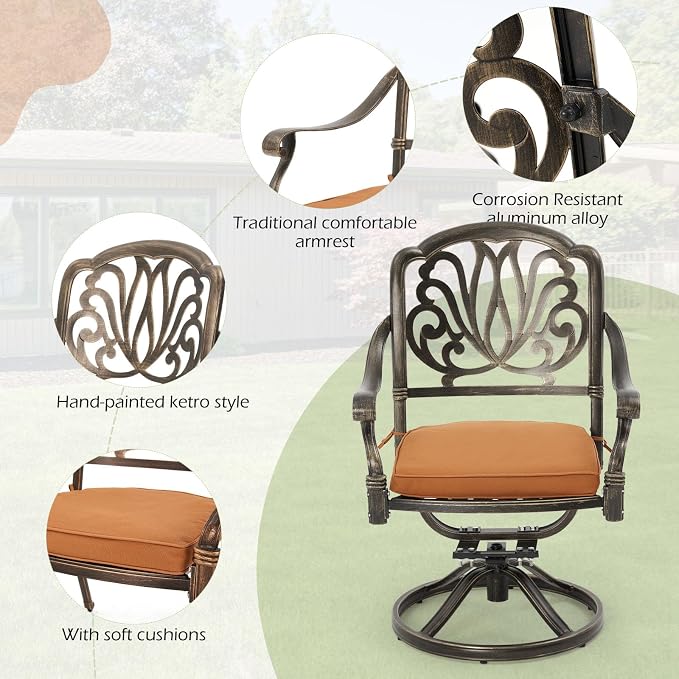 9-Piece Outdoor Dining Set All Aluminum Patio Table and Chairs Set - Image 5