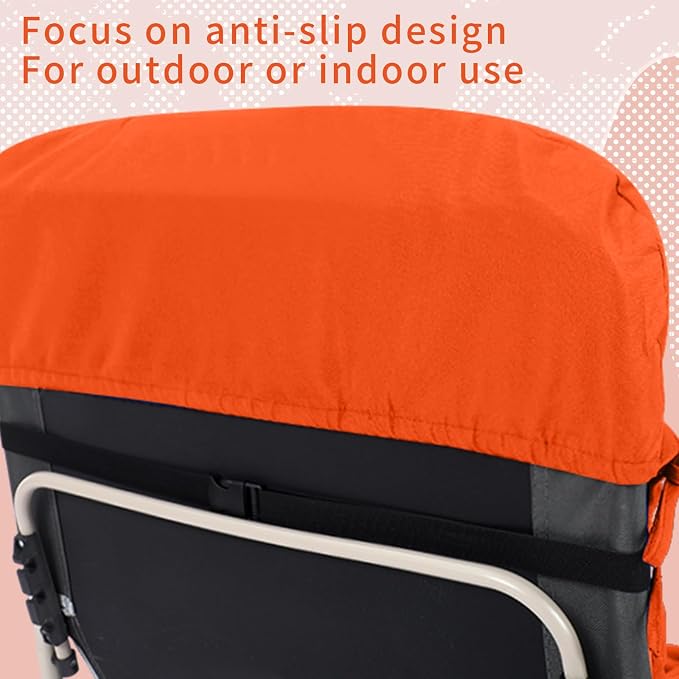 Tudomro 2 Pcs Orange 66'' Outdoor Chaise Lounge Cushion Waterproof Patio Lawn - Image 8
