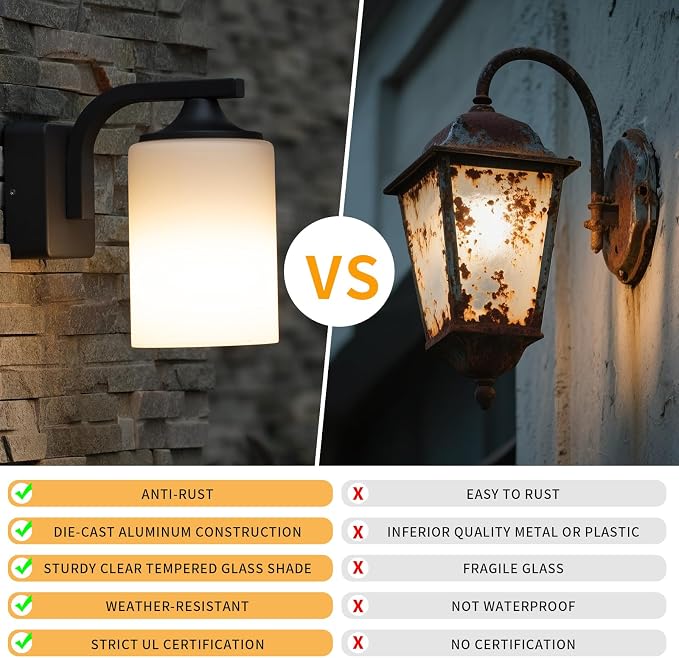 Outdoor Wall Lamp, Waterproof and Anti-Rust Aluminium Modern Wall Light Fixture - Image 4