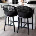 PURPLE LEAF Outdoor Counter Height Bar Stools Set of 2 Patio Metal Modern by PURPLELEAF