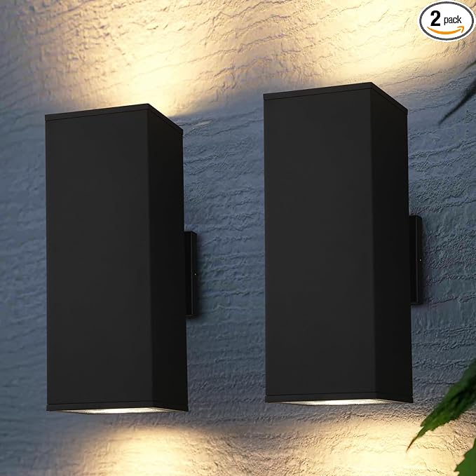 LEONLITE Modern Outdoor Rectangular Wall Lights 22", Porch Light in 2 Lights by LEONLITE