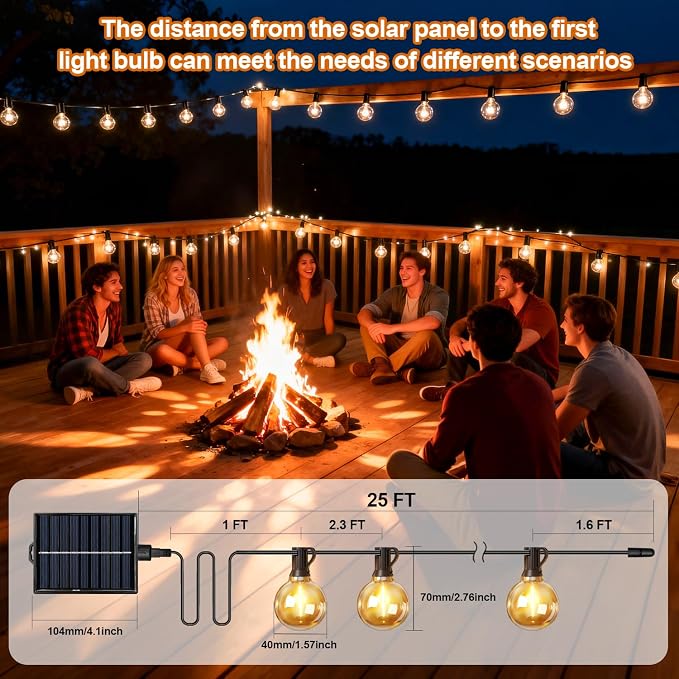 Nisocy 25FT Solar String Lights Outdoor Waterproof - Image 7