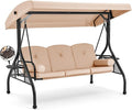 HOMREST 3 Seat Outdoor Porch Swing by HOMREST