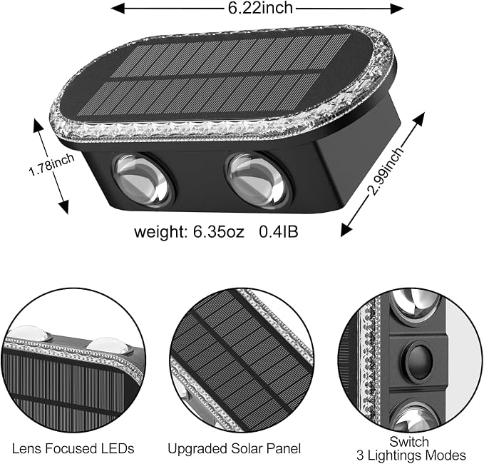 Solar Fence Lights Outdoor: IP65 Waterproof Wall Lighting - Image 8