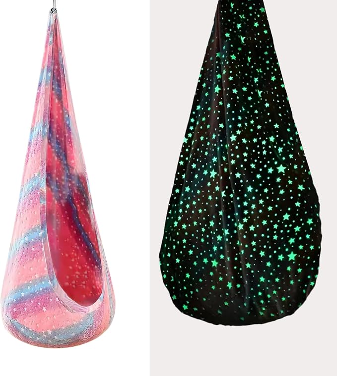 Kids Pod Swing Seat, Flannel Sensory Swing Chair Nightglow by TRAVELBAIC