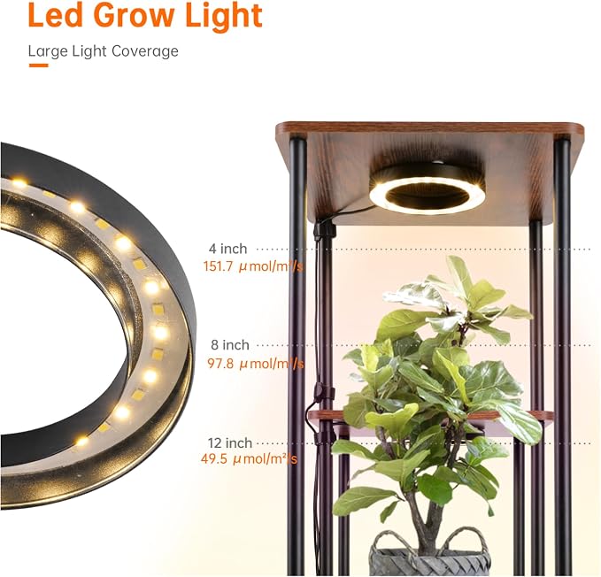 Bstrip Plant Stand Indoor with Grow Light, 7 Tier Flower Stand with Plant Light - Image 4