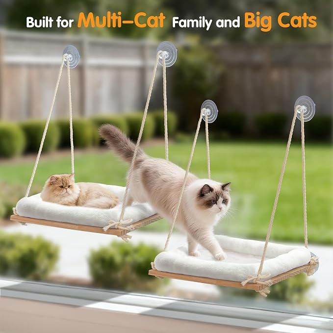 Cat Window Perch, Rustic Cat Hammock Bed - Image 9