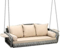 Grepatio 3 Person Porch Swing Patio Wicker Hanging Porch Swing Chair Outdoor by Takesyoutohaveawonderfullife