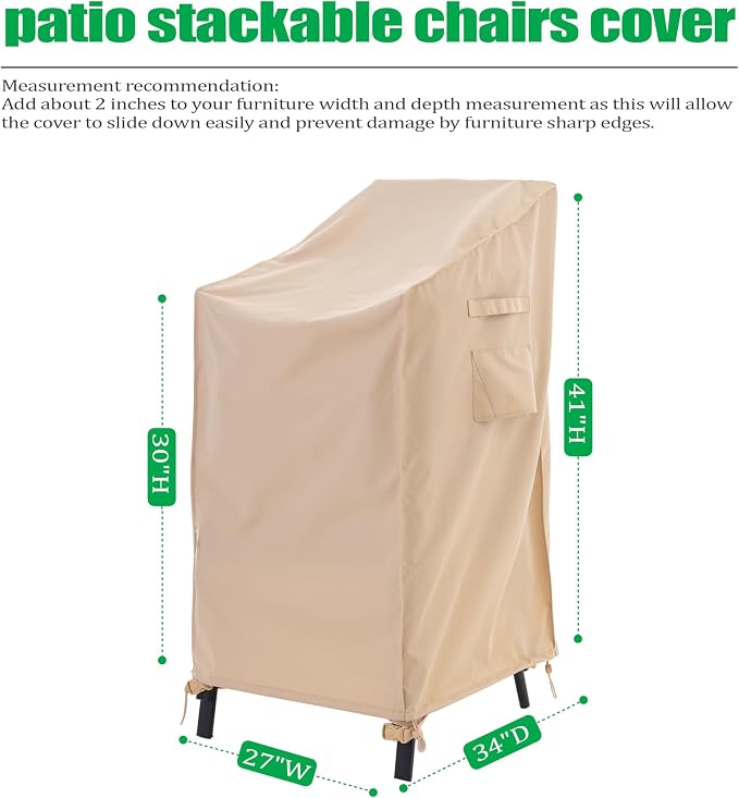 F&J Outdoors Waterproof UV Resistant Heavy Duty High Back / 4 Stackable Chairs - Image 2