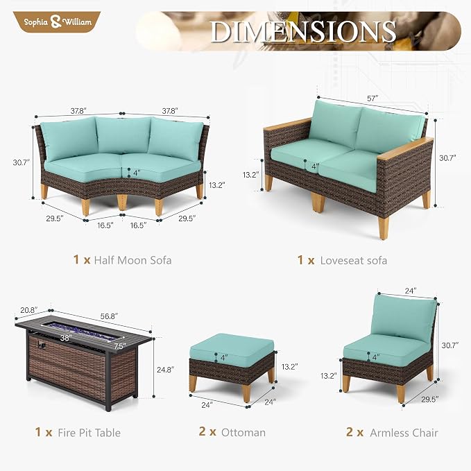 Sophia & William Patio Furniture Set - Image 7