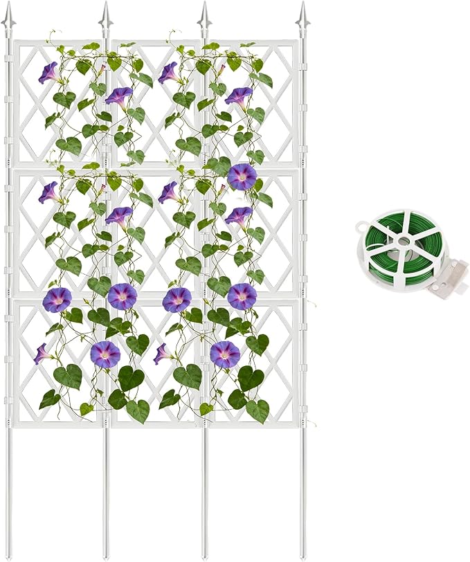 5.25FT Garden Trellis for Climbing Plants Outdoor, Metal Wall Trellis Climbing by DEVISEFUN