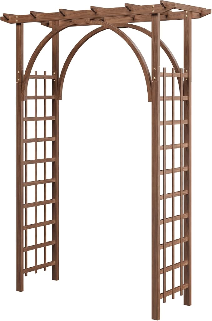 85 inch Garden Arbor Arch, Solid Wood Wedding Arch Ceremony Backyard, Rustic - Image 7
