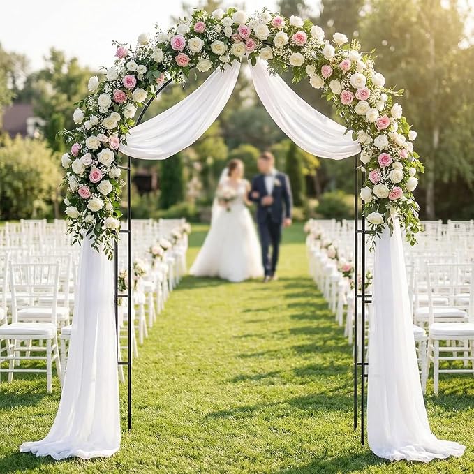 Galvanized Metal Arbor, 4.6 Feet Wide x7.6 Feet High Heavy Duty Garden Arch - Image 5