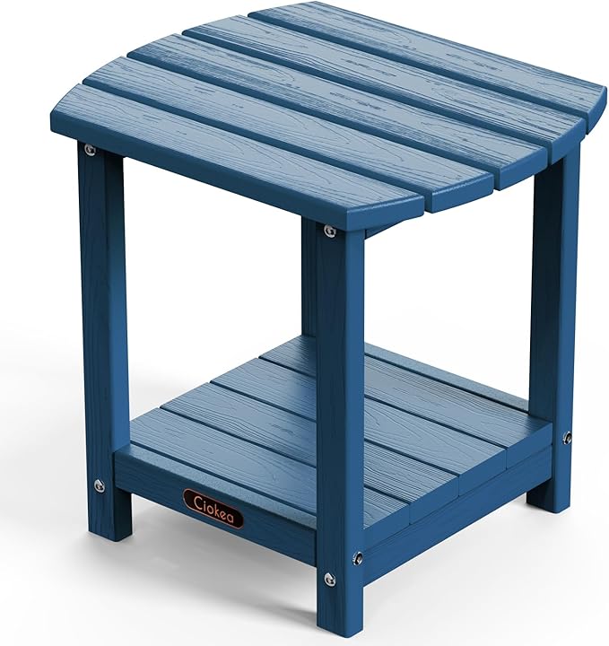 Ciokea Adirondack Outdoor Side Table, 2-Tier Sturdy Patio End Table Weather by CIOKEA