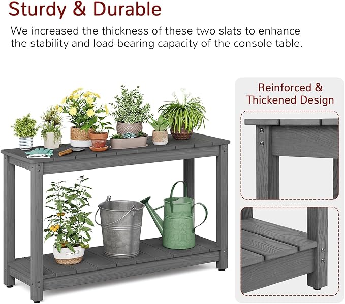 Stoog All-Weather Console Table, 2-Tier Patio Console Table Outdoor - Image 5
