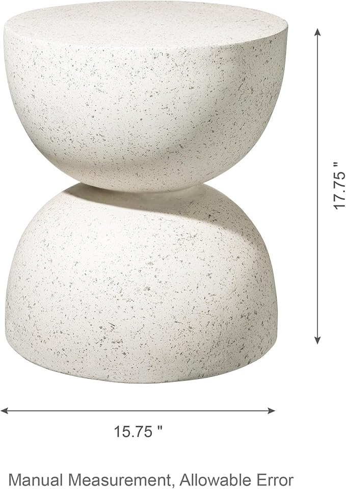 Glitzhome Outdoor Side Tables Set of 2, Heavy Duty Patio Sturdy Faux Terrazzo - Image 3