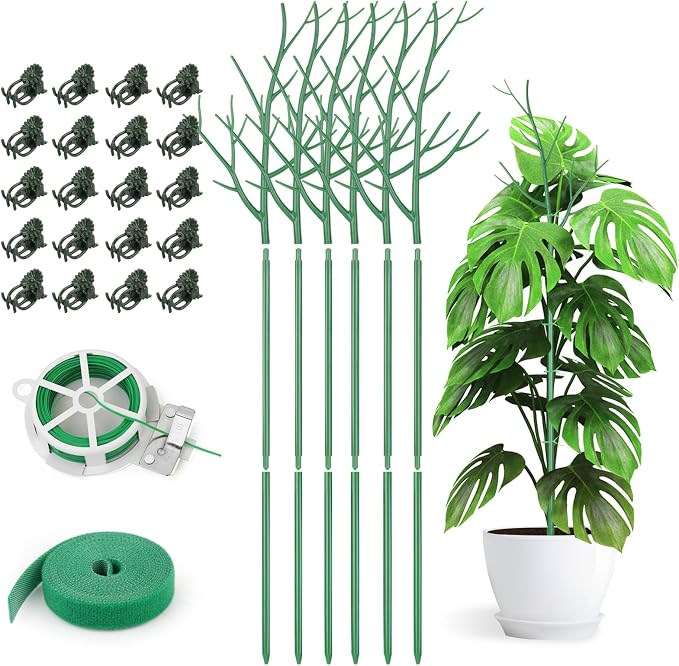 6 Pack Plant Support Stakes for Indoor Plants, 39.37 Inch Tall Twig Plant Sticks by AOM