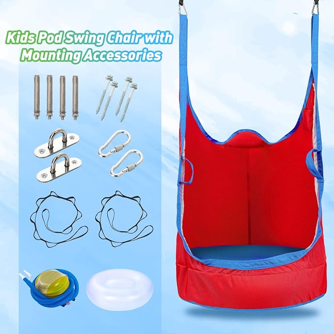 Upgraded Kids Pod Swing Chair, Child Hanging Hammock Chair, 900D Oxford Cloth - Image 7
