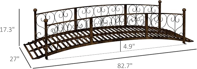Outsunny 7' Metal Arch Garden Bridge - Image 7