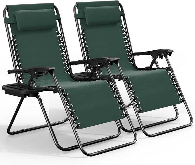 Nestl Zero Gravity Chairs Set of 2, Patio Lounge Chair Outdoor by Nestl
