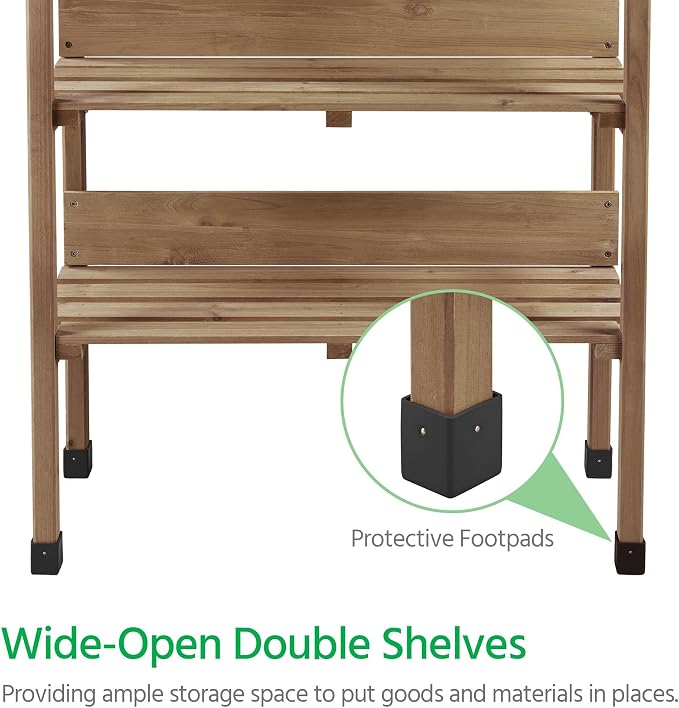 Yaheetech Outdoor Garden Potting Bench Table, Wooden Horticulture Planting - Image 9