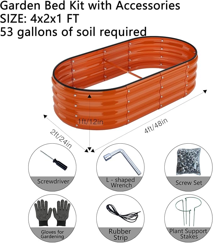 Raised Beds for Gardening Raised Garden Bed Kit for Gardening Outdoor，4x2x1ft - Image 3