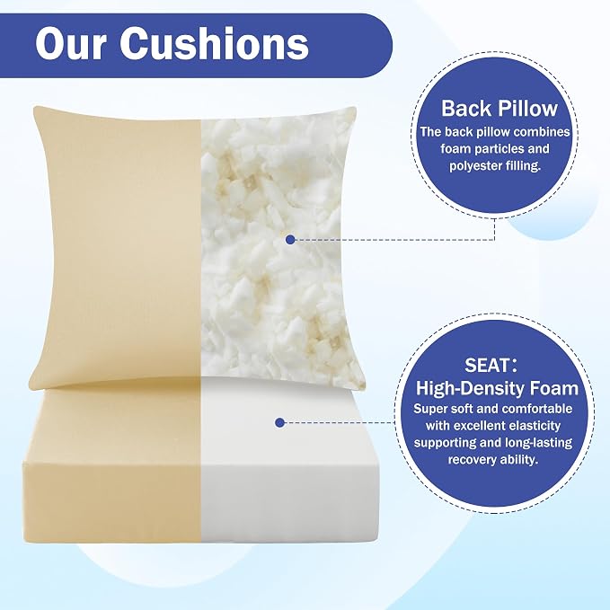 Outdoor Seat Cushion Set, Waterproof & Fade Resistant Patio Chair Cushions - Image 4