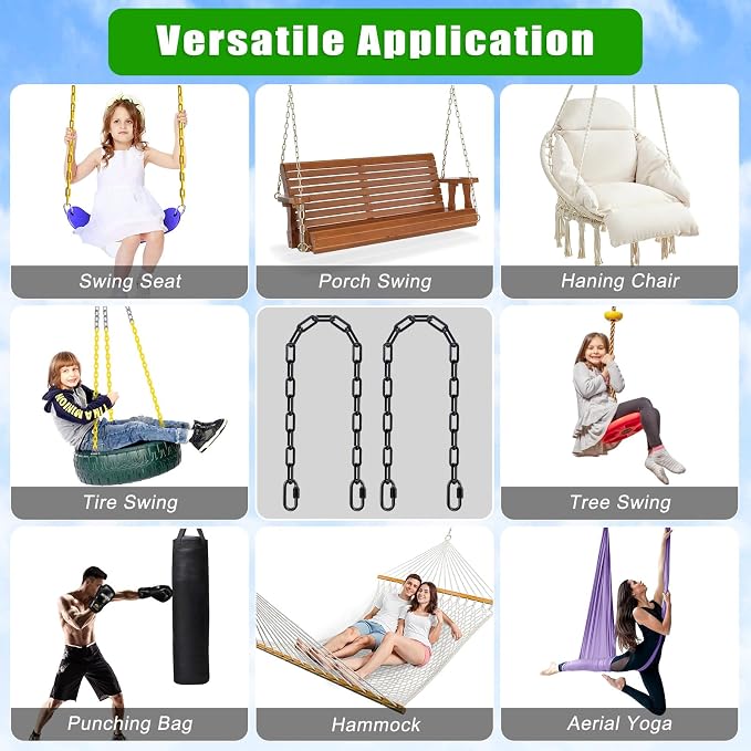 SELEWARE 2 Pack 60 Inch Hanging Swing Chain - Image 6