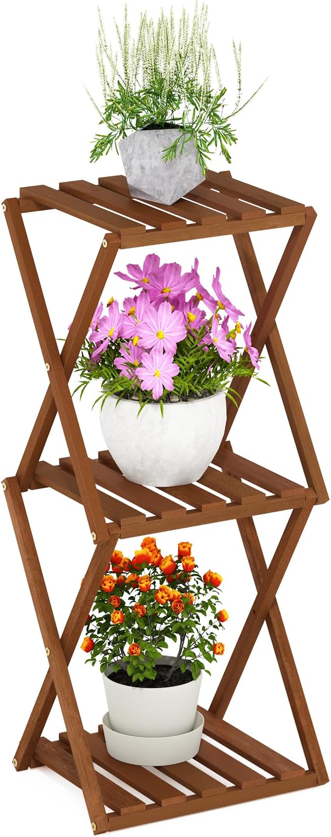 Furinno TIOMAN Patio Table, 3-Tier Outdoor Side Table, Toolless Multipurpose by Furinno-FitsYourSpaceFitsYourBudget