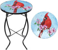 VCUTEKA Patio Side Table Outdoor Accent Table Bistro Coffee Table Plant End by VCUTEKA